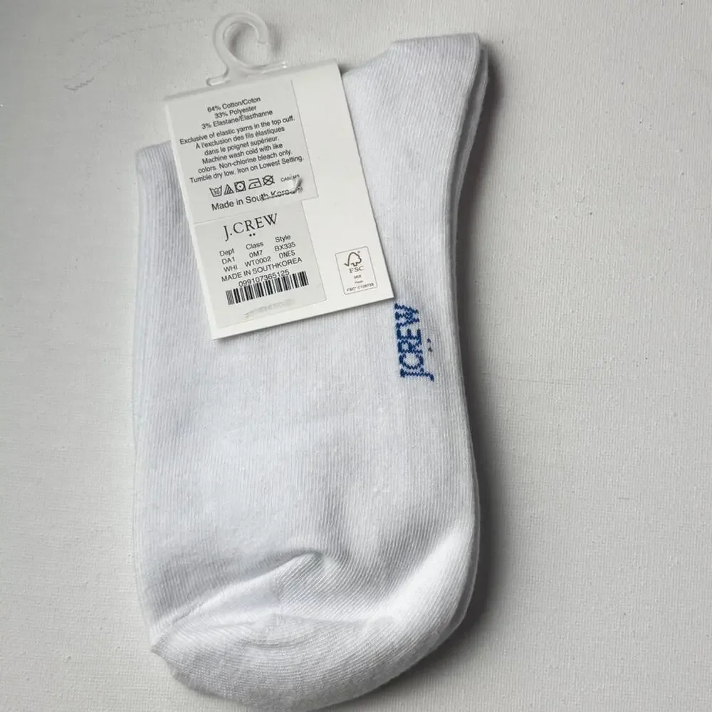 J.Crew Women's Pickleball White Graphic Crew Style Socks  NWT